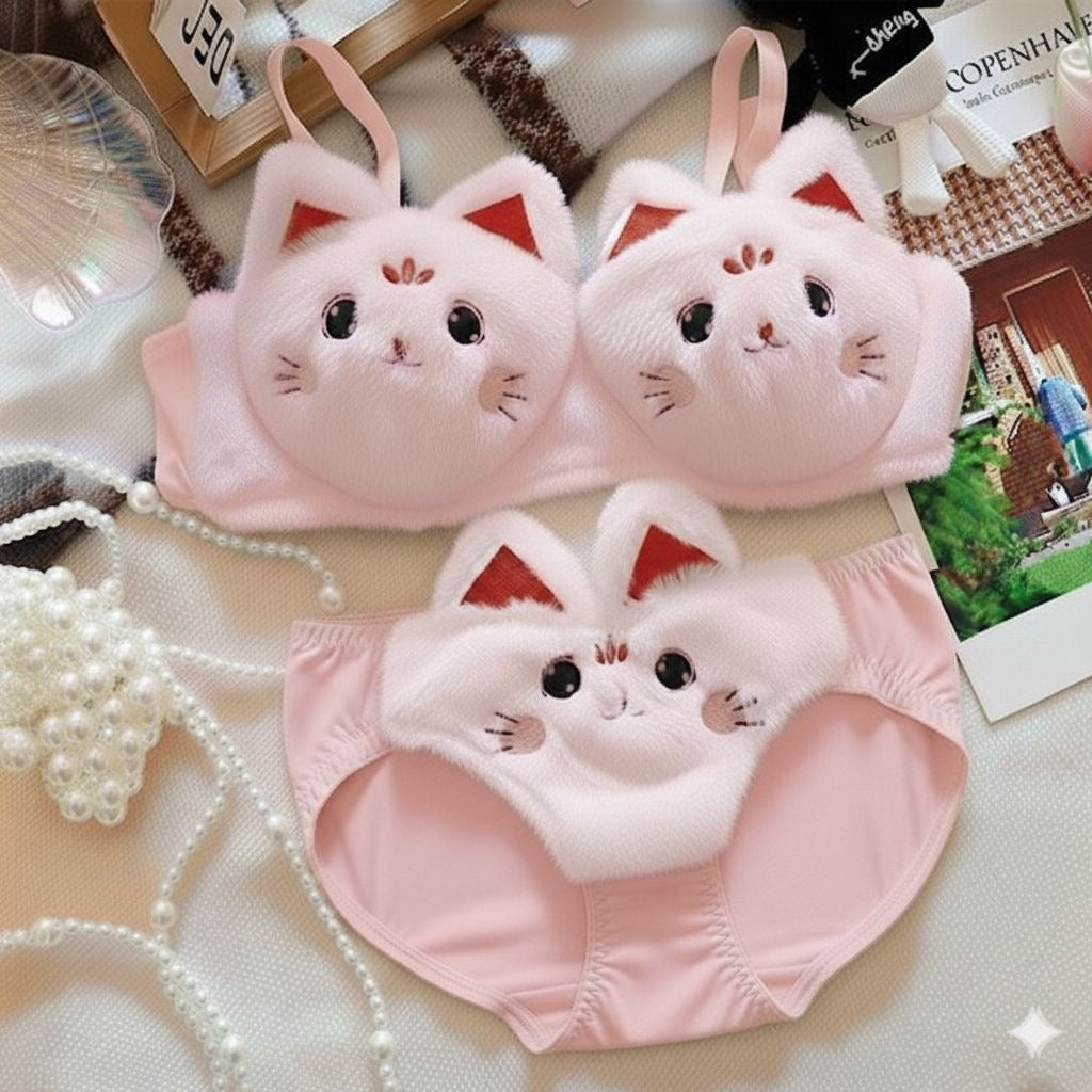 Cute Kitty 3D Lingerie Set