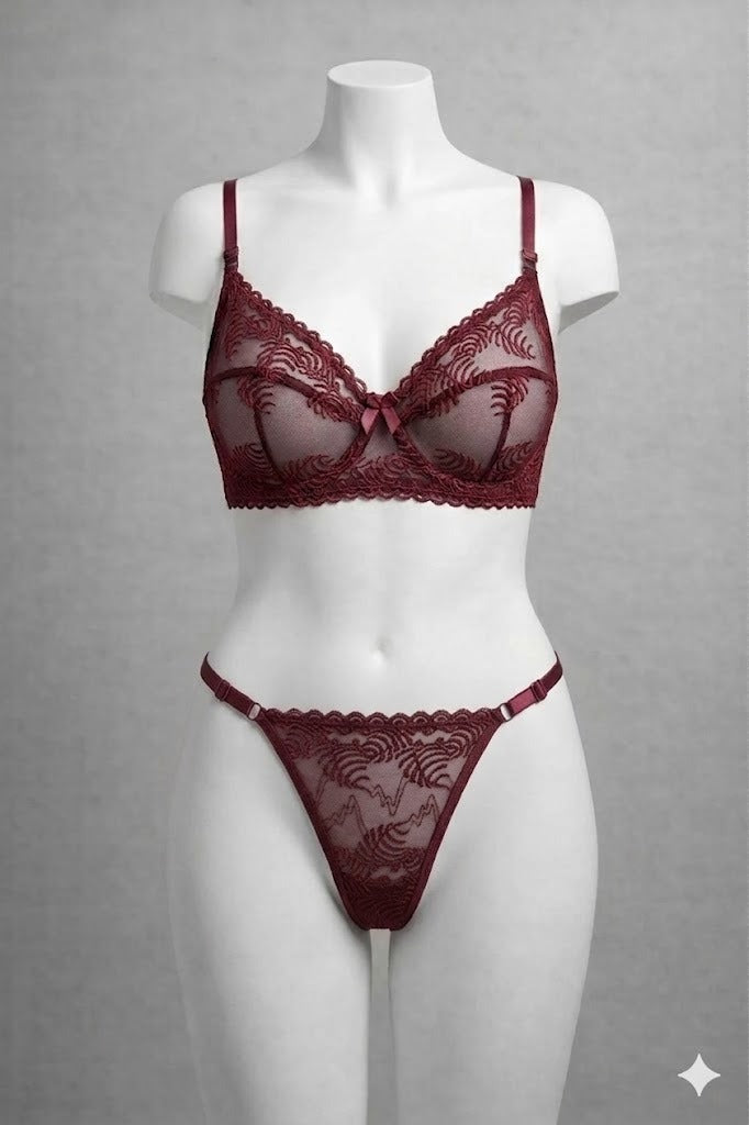 Premium Lace See through Bra and Panty set